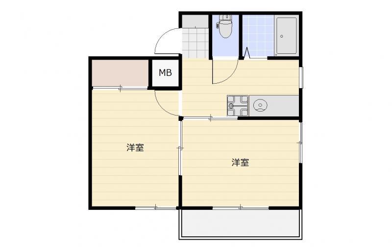 小西マンション(2K/3階)の間取り写真