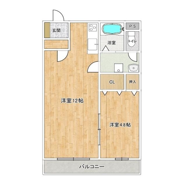 クレール・クー(1LDK/2階)の間取り写真