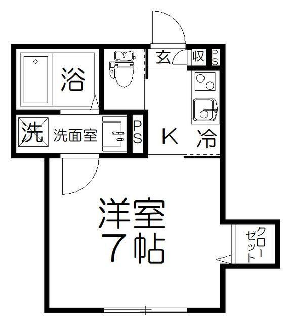 CASA.KELLY(1K/1階)の間取り写真