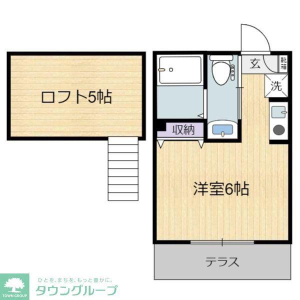 マーブルコート(ワンルーム/1階)の間取り写真