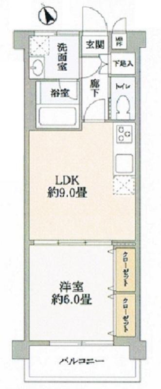 渋谷マンション(1LDK/5階)の間取り写真