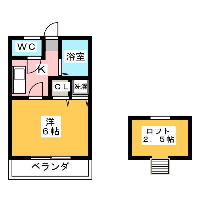 グレイス大原(1K/2階)の間取り写真