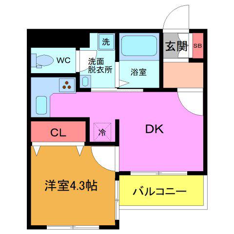 レストハウス富士見(1DK/3階)の間取り写真