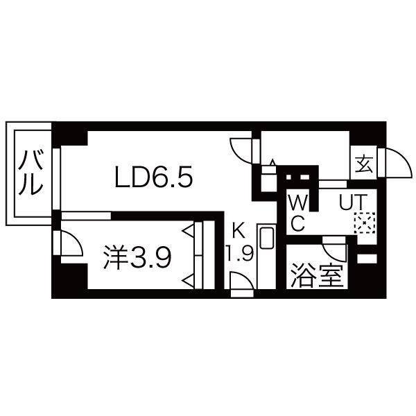LEE東札幌A(1LDK/5階)の間取り写真