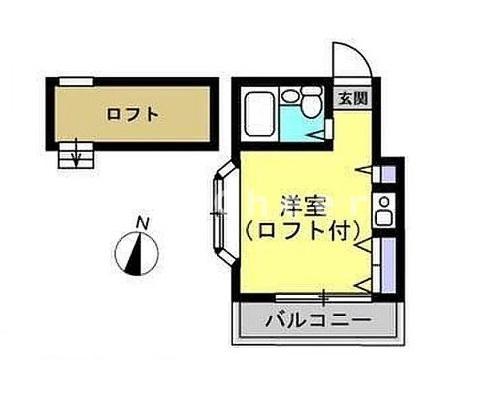 ハイム高島平(ワンルーム/2階)の間取り写真