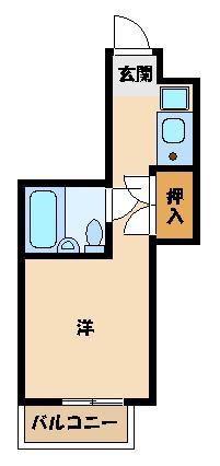 サンパレス花小金井(ワンルーム/2階)の間取り写真