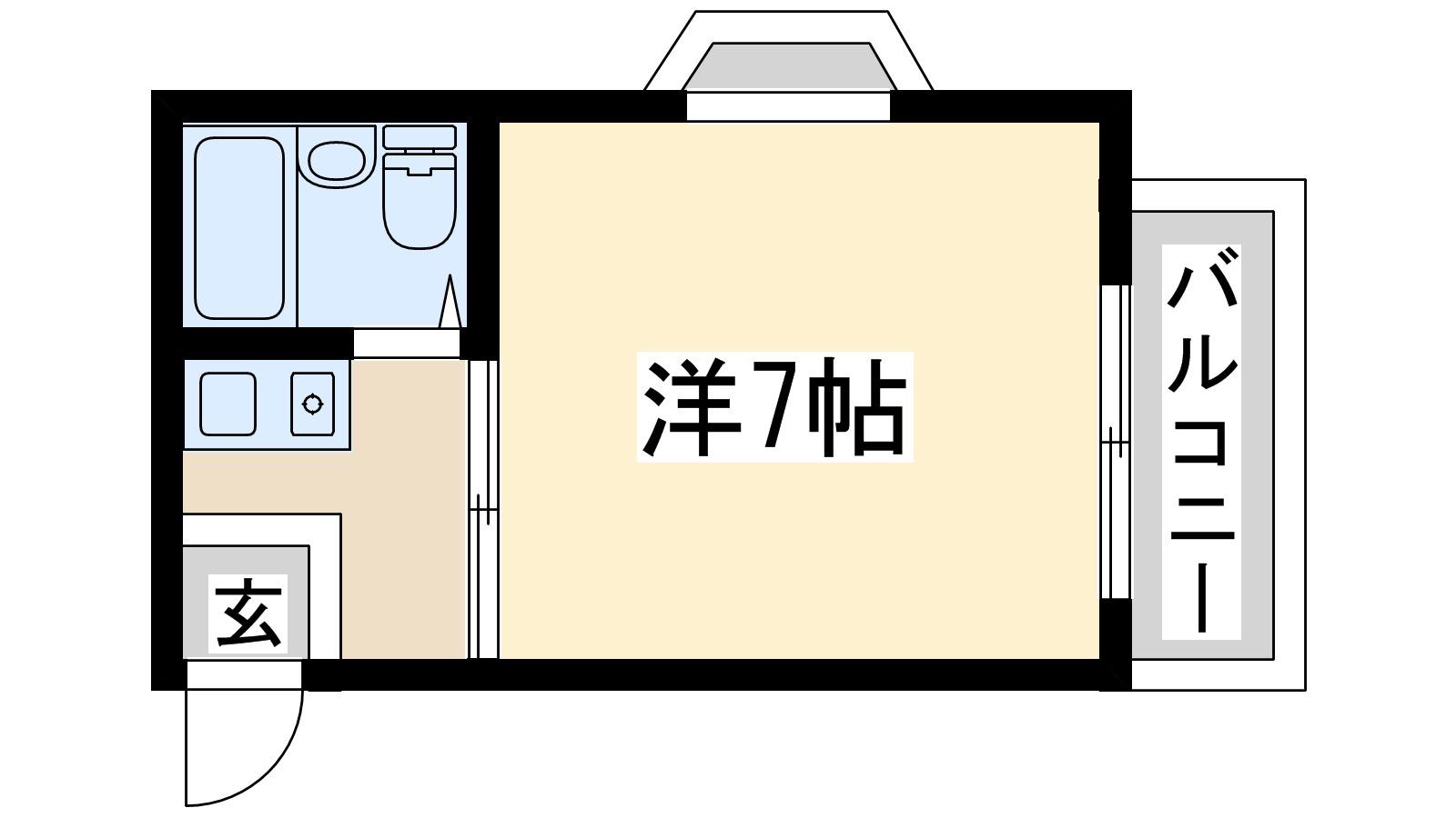 パシフィック北野(1K/3階)の間取り写真
