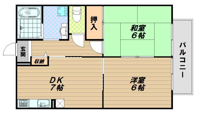 コート今津B棟(2DK/2階)の間取り写真