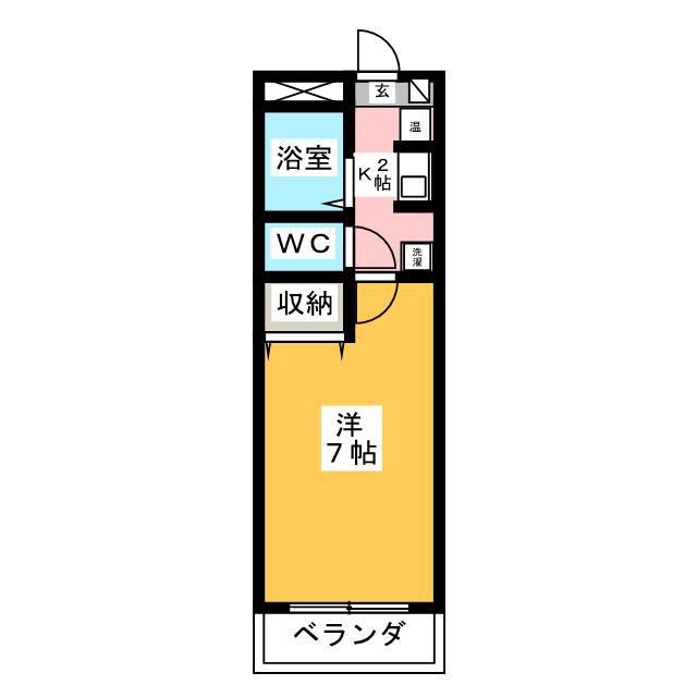 サンフラワー(1K/3階)の間取り写真