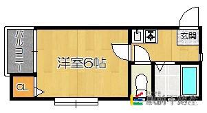 フォルム九大東(1K/4階)の間取り写真