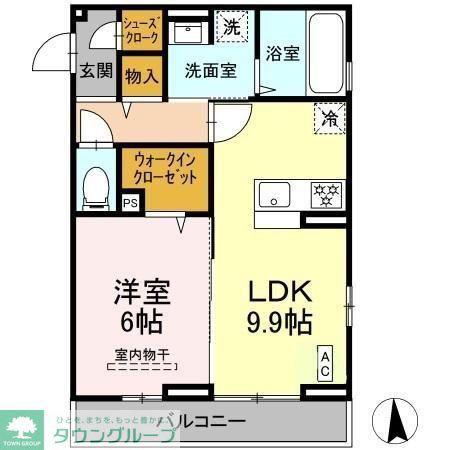 プランドール(1LDK/2階)の間取り写真