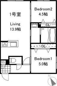 麻生町7丁目MS(2LDK/1階)の間取り写真