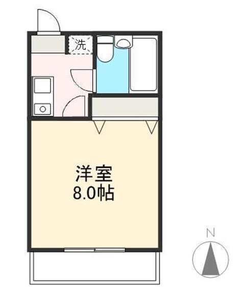 ローテンブルグI(1K/2階)の間取り写真