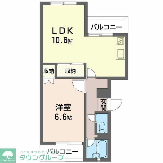 ジョイフル横山(1LDK/4階)の間取り写真