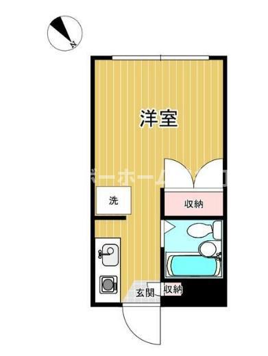 サンヴェール(ワンルーム/1階)の間取り写真