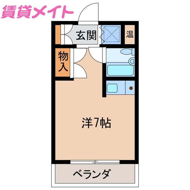 コーポ参宮(ワンルーム/2階)の間取り写真