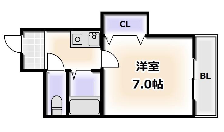 Y・BLD(1K/4階)の間取り写真