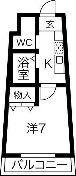 セラヴィ坂崎(1K/1階)の間取り写真