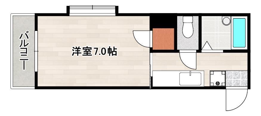 レインボー鴨池(1K/3階)の間取り写真