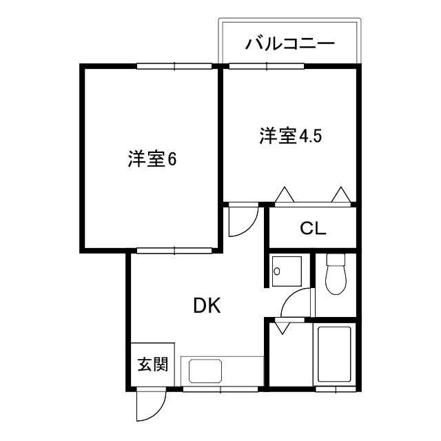 アニベルハイツ(2DK/2階)の間取り写真