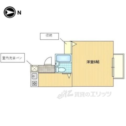 ノースCANAL紫明(1K/1階)の間取り写真
