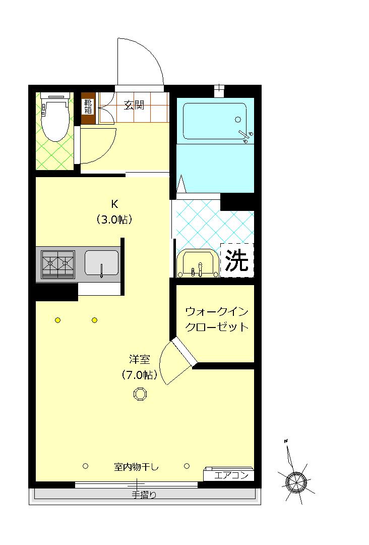 SHMグランメール(ワンルーム/2階)の間取り写真