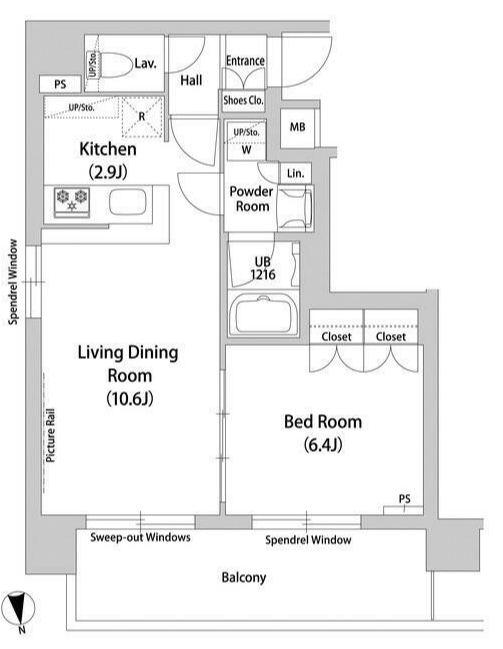 WORLD RESIDENCE 大手町(1LDK/5階)の間取り写真