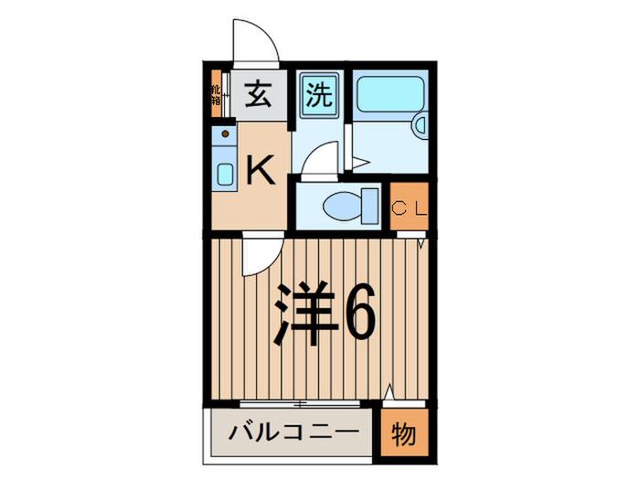 パ-クヒルズ武蔵小山(1K/2階)の間取り写真