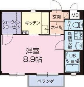 サープラス小牧口II(1K/2階)の間取り写真