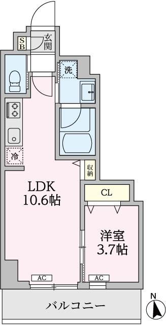 豊玉カームマンションウエスト(1LDK/6階)の間取り写真