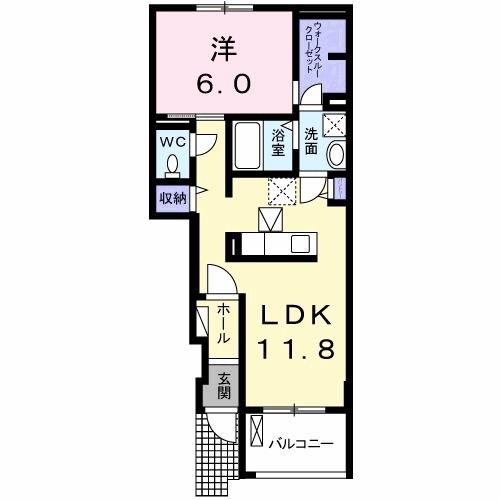 メゾンリヴィエールI(1LDK/1階)の間取り写真