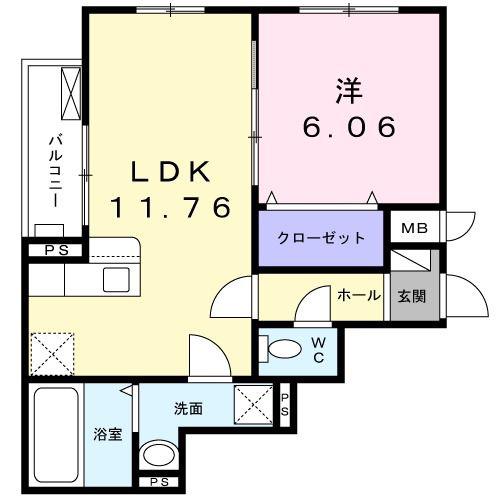メゾン・ドゥ・ブリエ(1LDK/3階)の間取り写真