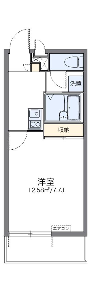 レオパレスエスト(1K/1階)の間取り写真