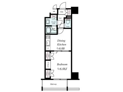 スパシエ・エル新横浜(1DK/7階)の間取り写真