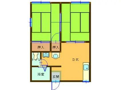 センチュリー佐間(2DK/2階)の間取り写真