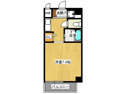 エスキーナ郡家(1K/2階)の間取り写真