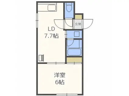 アーバンテラス北26条II(1LDK/3階)の間取り写真