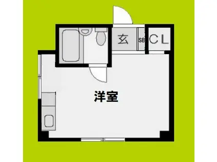 三栄ハイム(ワンルーム/3階)の間取り写真