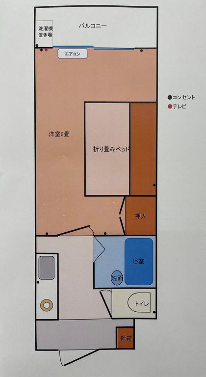 ロータリーマンション高瀬(1K/1階)の間取り写真
