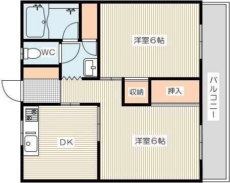 モリハイム豊里V(2DK/5階)の間取り写真