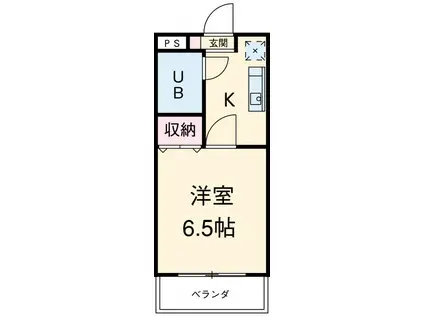 カースルシライシ(1K/3階)の間取り写真