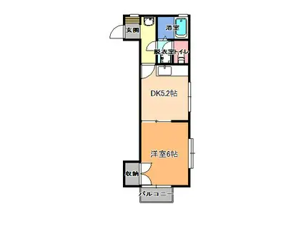 サンシャイン・ハイツ(1DK/1階)の間取り写真