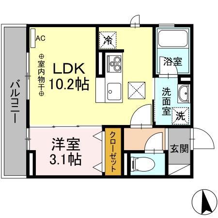 アーバンプレイス(1LDK/2階)の間取り写真