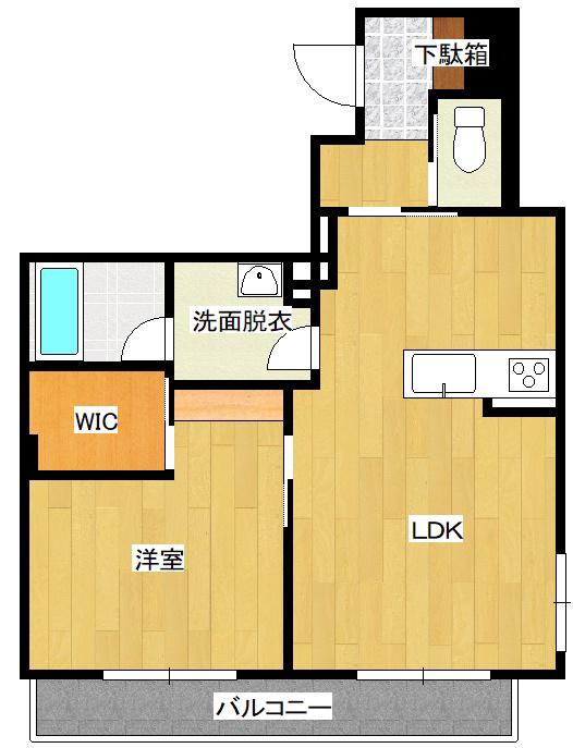 シャーメゾン優蒼(1LDK/2階)の間取り写真