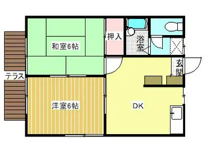 エステートピア小高(2DK/1階)の間取り写真