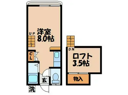 サンモール川平(ワンルーム/2階)の間取り写真