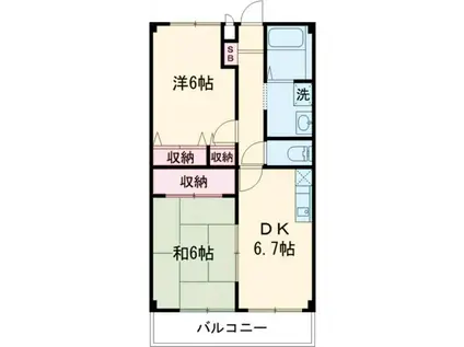 宮脇書店仏生山マンション(2DK/2階)の間取り写真