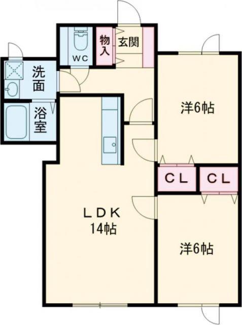 ラズベリーフィールズ(2LDK/1階)の間取り写真