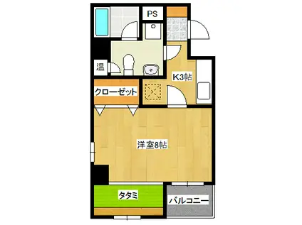 セレクト縮景園(1K/7階)の間取り写真