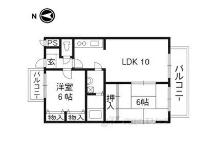 アフリー太田Ⅱ(2LDK/3階)の間取り写真